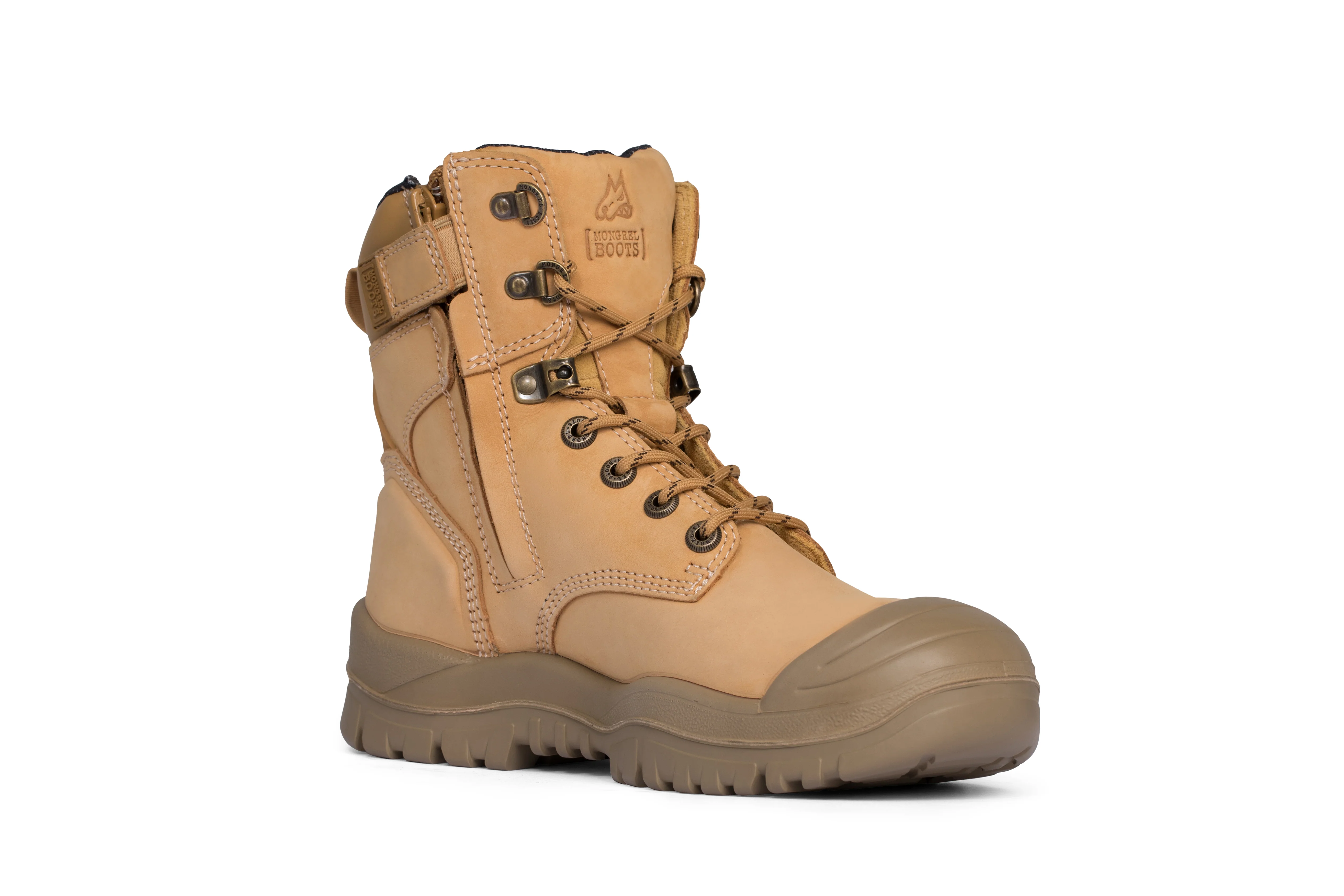 Mongrel - Wheat High Leg Zip Safety Vibram Rubber Boot - Image 3