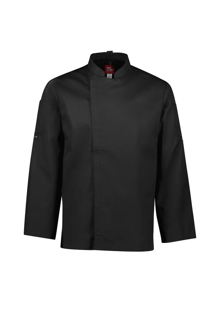 Mens Alfresco Long Sleeve Zip Chef Jacket - Image 4