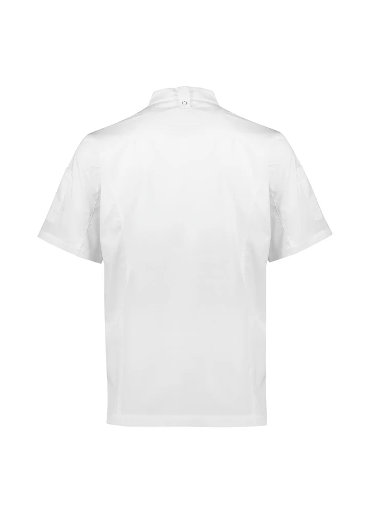 Mens Alfresco Short Sleeve Zip Chef Jacket - Image 3